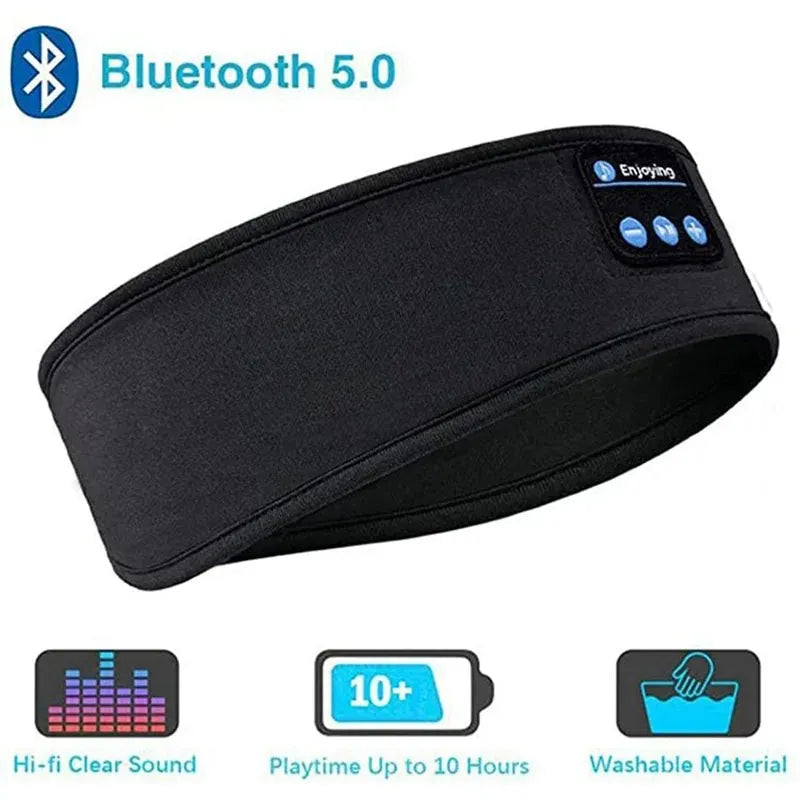 Bluetooth Headband with Wireless Earphones, Elastic Music Eye Mask for Sleep, Sports & Travel-TRUZENIC