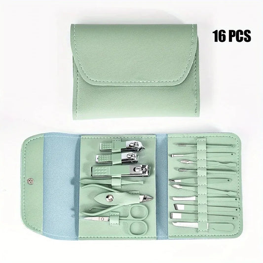 TRUZENIC 16-Piece Professional Nail & Cuticle Care Set – Clippers, Nippers with Travel Case