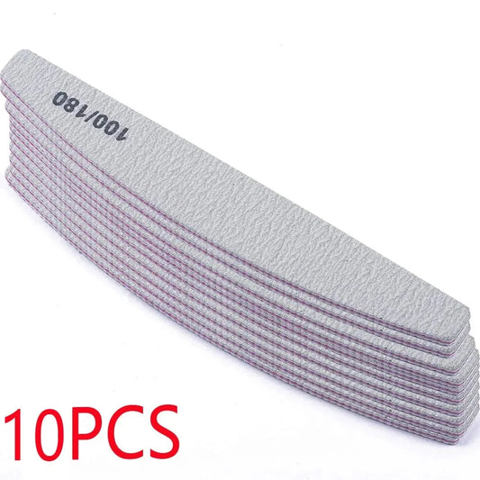 TRUZENIC 5-Piece Nail File Set – 80/100 Grit Sandpaper Cuticle & Manicure Tools, Mixed Colors