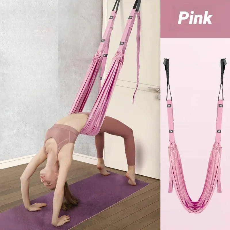 TRUZENIC Adjustable Aerial Yoga Strap – Hammock Stretch Belt for Leg Splits, Dance & Fitness Training