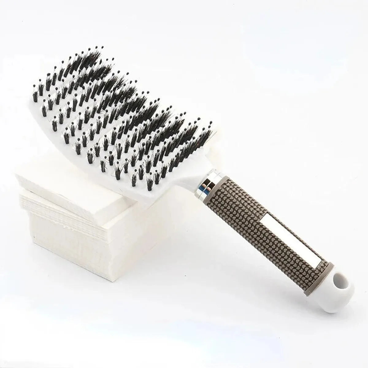Boar Bristle Hair Brush – Detangling Scalp Massage Comb for Wet or Curly Hair, Women’s Styling Tool-TRUZENIC