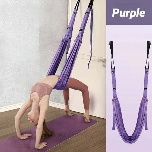 TRUZENIC Adjustable Aerial Yoga Strap – Hammock Stretch Belt for Leg Splits, Dance & Fitness Training
