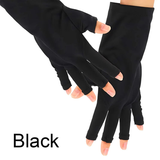 UV Protection Fingerless Gloves – Stretch Gel Gloves for Manicure, Nail Art, and Outdoor Use-TRUZENIC
