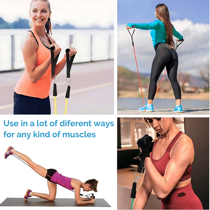 11PC Resistance Bands Set with Adjustable Tension for Full-Body Workouts 6