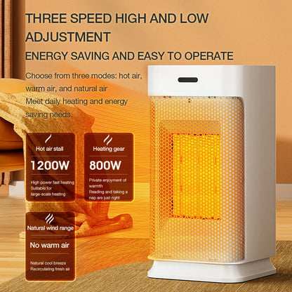 1200W Portable Electric Ceramic Space Heater with Oscillation and Remote Control – Fast Heating for Home and Office