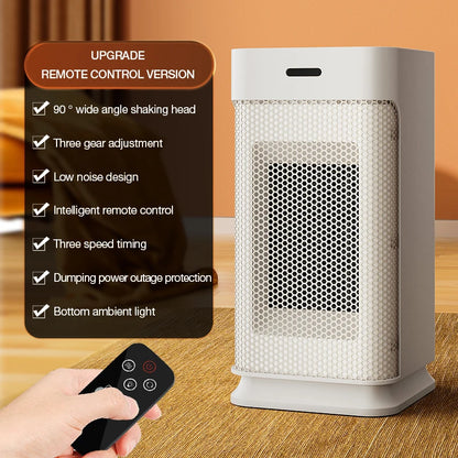 1200W Portable Electric Ceramic Space Heater with Oscillation and Remote Control – Fast Heating for Home and Office