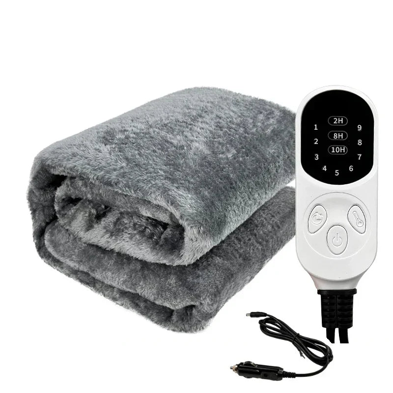12V Heated Travel Blanket for Car, SUV, and Truck – Washable with Timer and Adjustable Temperature Control 0