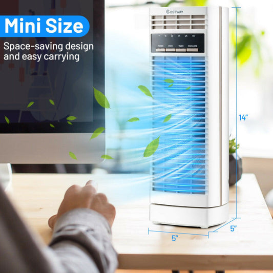 14-Inch Oscillating Tower Fan with Timer and Multi-Speed Control – Compact and Quiet Cooling Solution 1