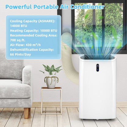 14000 BTU Portable Air Conditioner with WiFi Control – 4-in-1 Cooling, Heating, Fan, and Dehumidifier 4