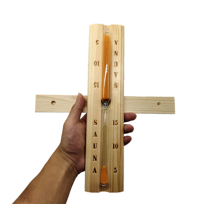 15-Minute Hourglass Sand Timer – Wooden Sauna Timer for Session Tracking