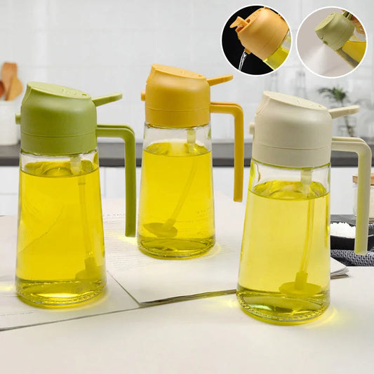 2-in-1 Glass Oil Sprayer and Dispenser – BPA-Free Kitchen Tool for Oil, Vinegar, and More 0