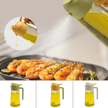 2-in-1 Glass Oil Sprayer and Dispenser – BPA-Free Kitchen Tool for Oil, Vinegar, and More 2