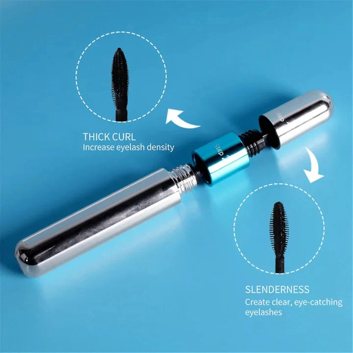 2-in-1 Waterproof Mascara for Lengthening and Thickening – Clump-Free 4D Silk Fiber Formula 3
