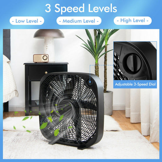 20-Inch Box Floor Fan with 3-Speed Settings – High Airflow and Quiet Operation for Home and Garage 1