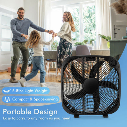 20-Inch Box Floor Fan with 3-Speed Settings – High Airflow and Quiet Operation for Home and Garage 2
