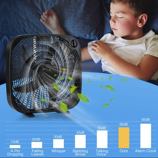 20-Inch Box Floor Fan with 3-Speed Settings – High Airflow and Quiet Operation for Home and Garage 3