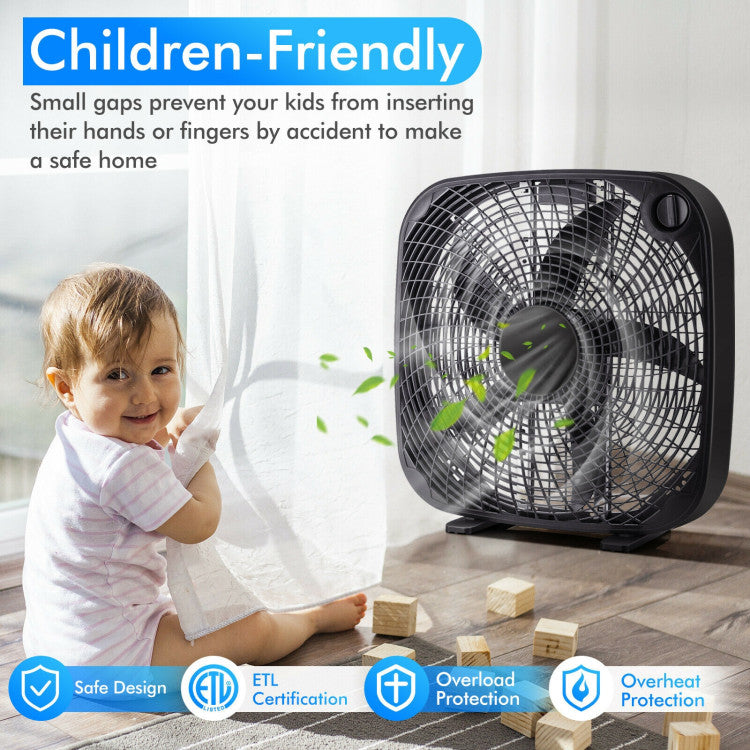 20-Inch Box Floor Fan with 3-Speed Settings – High Airflow and Quiet Operation for Home and Garage 4