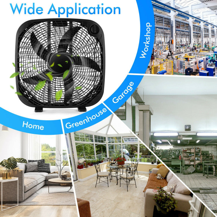 20-Inch Box Floor Fan with 3-Speed Settings – High Airflow and Quiet Operation for Home and Garage 5