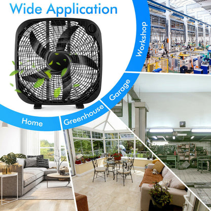 20-Inch Box Floor Fan with 3-Speed Settings – High Airflow and Quiet Operation for Home and Garage 5