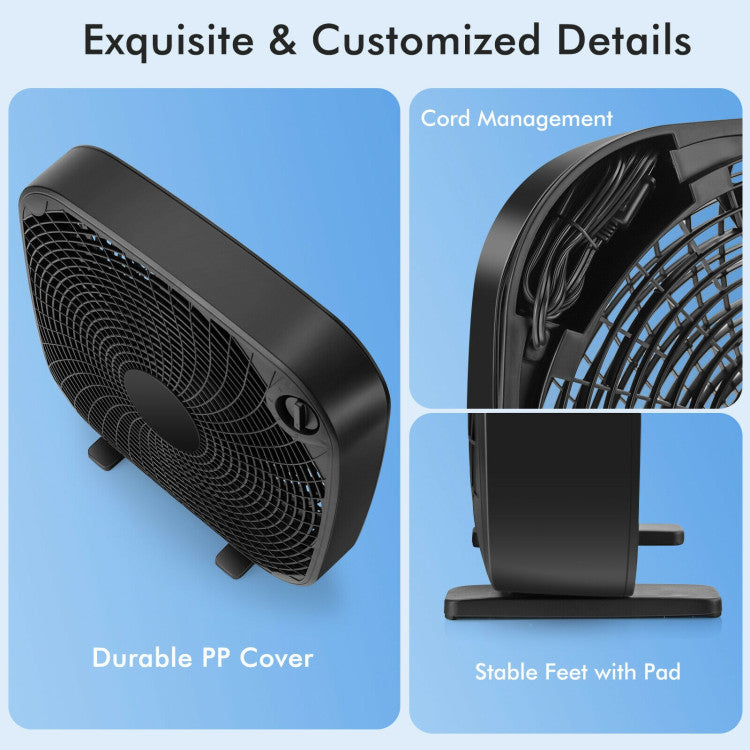 20-Inch Box Floor Fan with 3-Speed Settings – High Airflow and Quiet Operation for Home and Garage 7