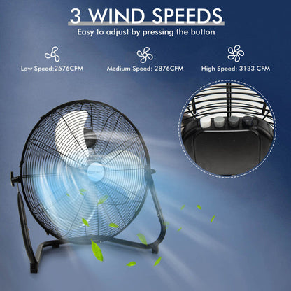 20-Inch High-Speed Floor Fan with Adjustable Tilt and 3 Speed Modes – Durable Metal Construction for Efficient Air Circulation 5