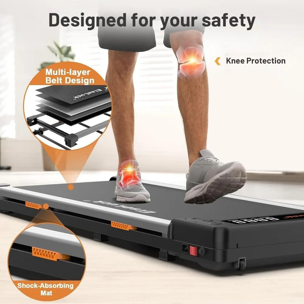 2 in 1 Portable Walking Treadmill for Home and Office Use – Compact Under Desk Treadmill with Adjustable Speed and Multi-Function Display 4