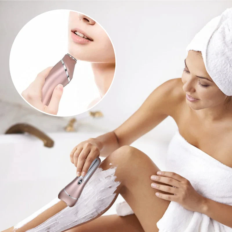 3-in-1 Waterproof Electric Shaver for Women - Rechargeable Hair Removal Device with Trimming and Epilating Heads 2