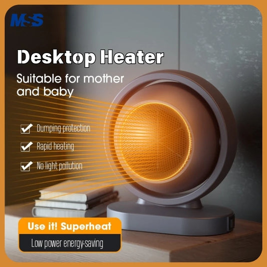 380W Portable Electric Space Heater with Instant Heating and Safety Features – Compact Desk Fan Heater