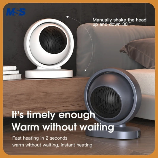 380W Portable Electric Space Heater with Instant Heating and Safety Features – Compact Desk Fan Heater