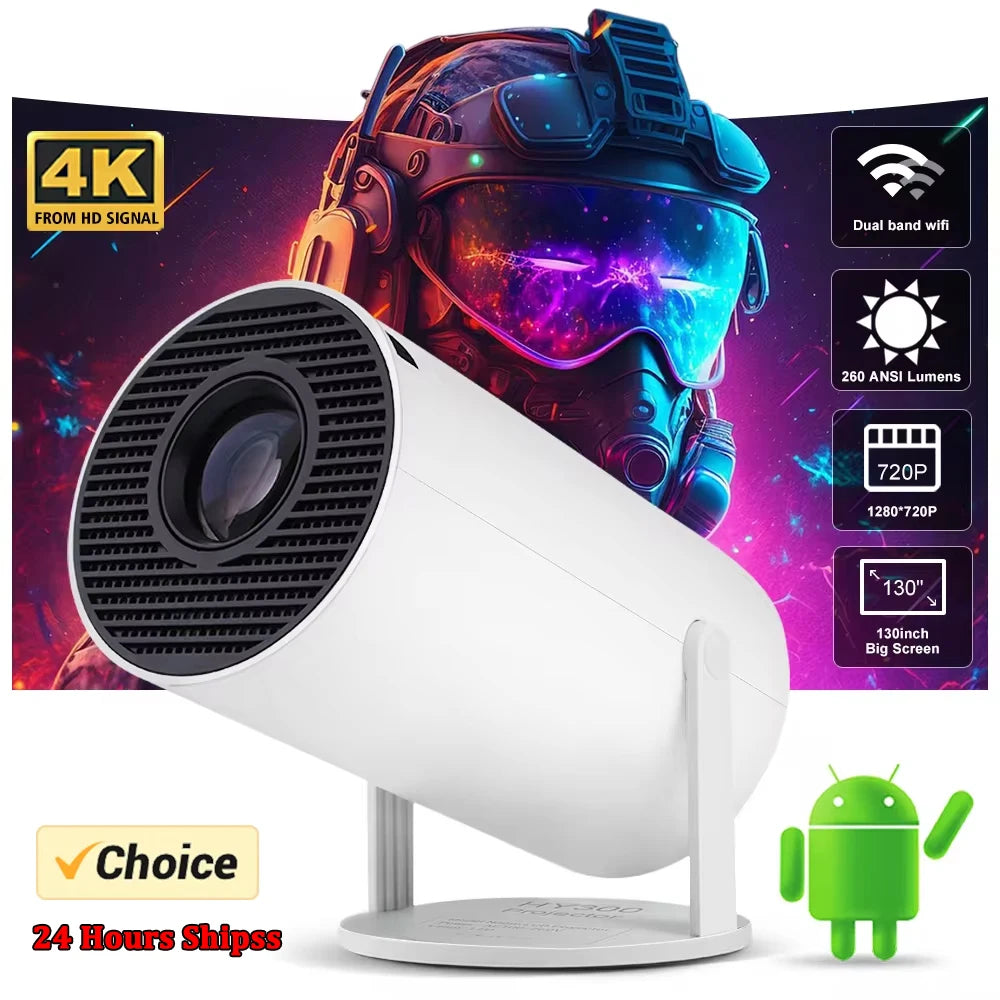 4K Home Theater Projector with Dual WiFi6 Connectivity for Gaming and Outdoor Movies 4