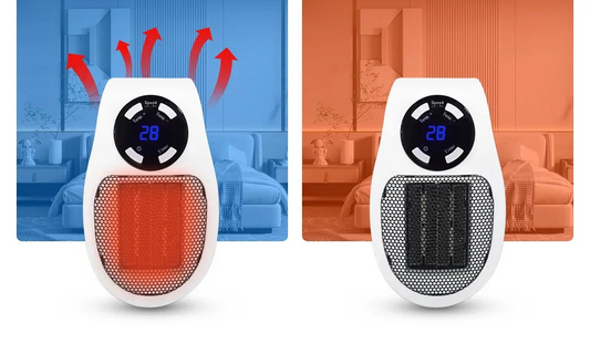 500W Portable Electric Space Heater with Remote Control, Adjustable Thermostat, and Overheat Protection – Energy Efficient for Home Use