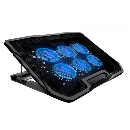 6-Fan Laptop Cooling Pad with Adjustable Speed and Ergonomic Design 0