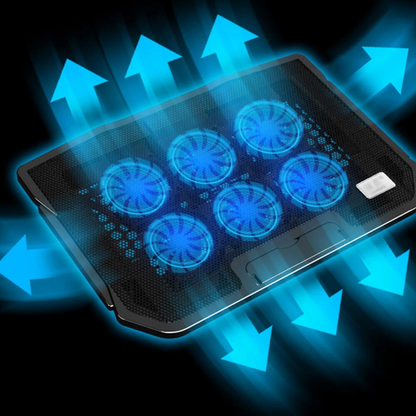 6-Fan Laptop Cooling Pad with Adjustable Speed and Ergonomic Design 1