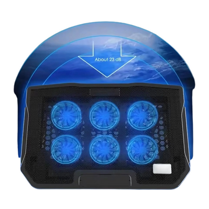 6-Fan Laptop Cooling Pad with Adjustable Speed and Ergonomic Design 4