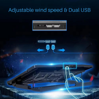 6-Fan Laptop Cooling Pad with Adjustable Speed and Ergonomic Design 6