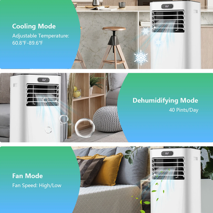 8000 BTU Portable Air Conditioner with Remote Control – 3-in-1 Cooling, Dehumidifying, and Fan Functions 4