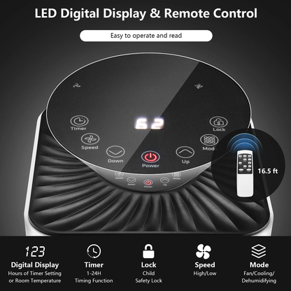 8000 BTU Portable Air Conditioner with Remote Control – 3-in-1 Cooling, Dehumidifying, and Fan Functions 5