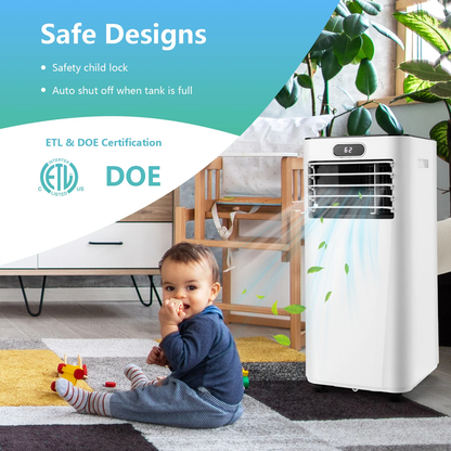 8000 BTU Portable Air Conditioner with Remote Control – 3-in-1 Cooling, Dehumidifying, and Fan Functions 7