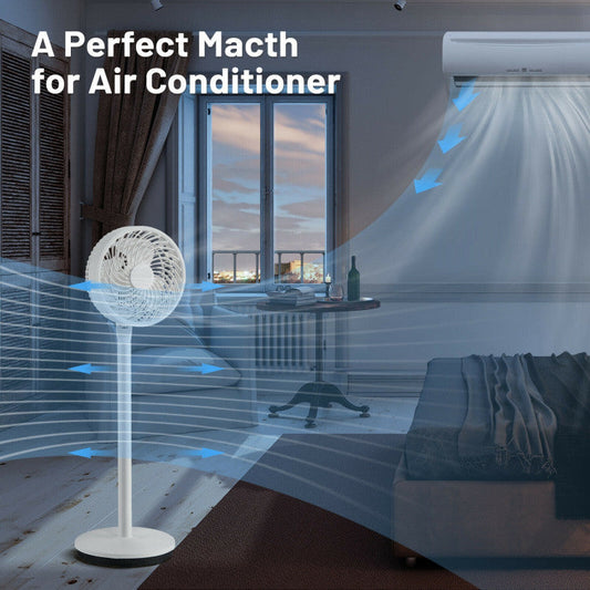 9-Inch Adjustable Standing Fan with Oscillation and Quiet Operation – Ideal for Bedrooms and Desks 1