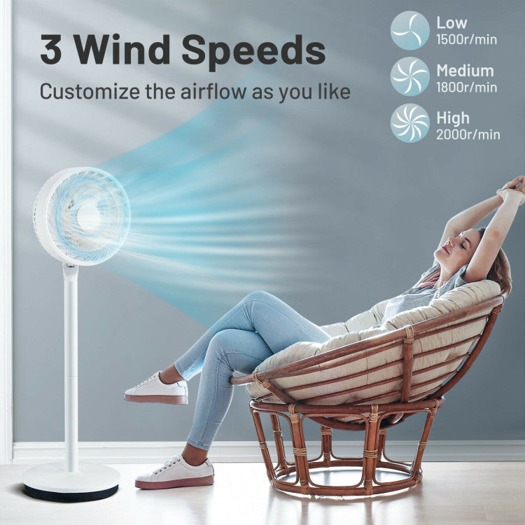 9-Inch Adjustable Standing Fan with Oscillation and Quiet Operation – Ideal for Bedrooms and Desks 3