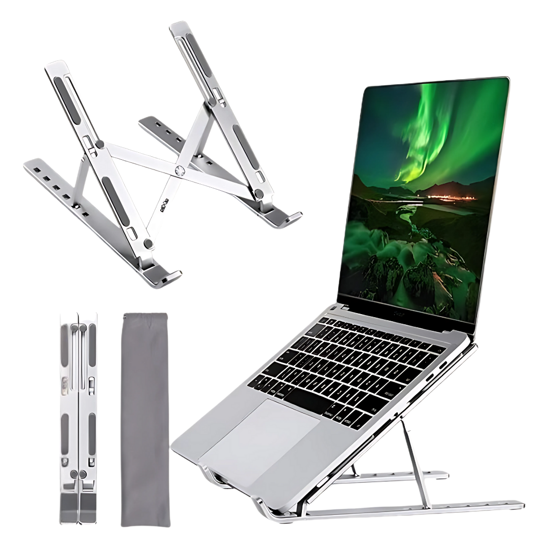 Adjustable Aluminum Laptop Stand for Ergonomic Height and Cooling 1
