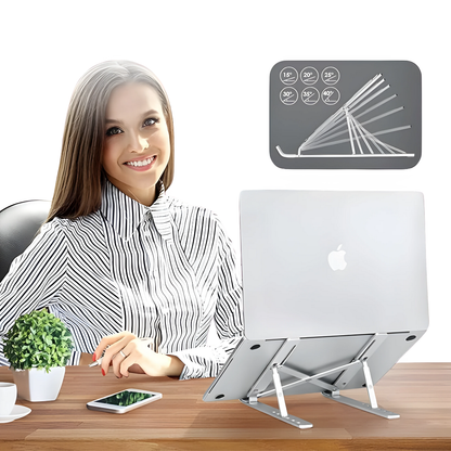Adjustable Aluminum Laptop Stand for Ergonomic Height and Cooling 3