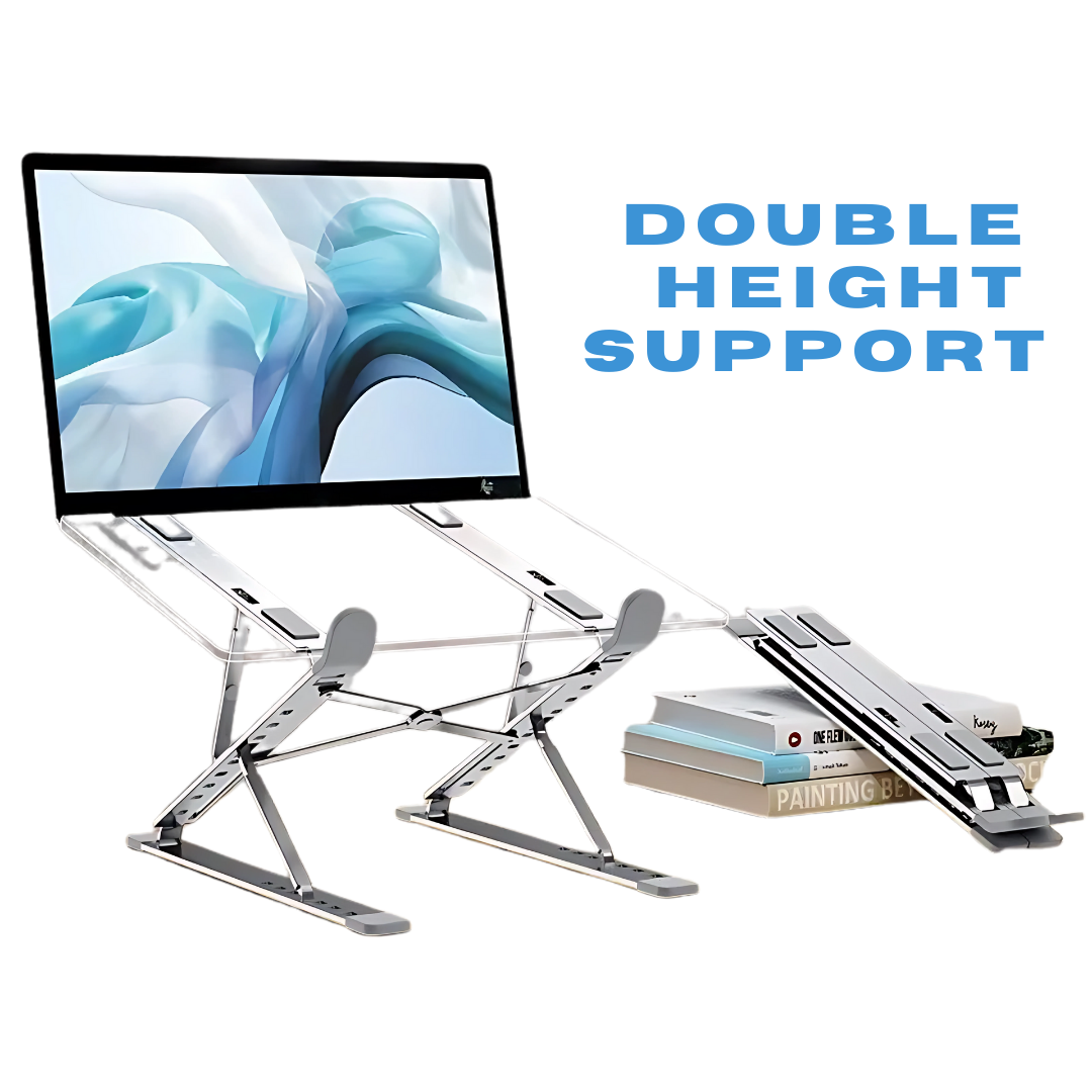 Adjustable Aluminum Laptop Stand for Ergonomic Height and Cooling 4