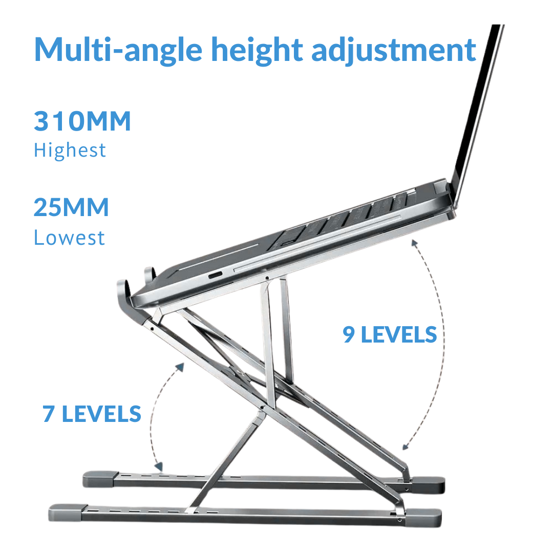 Adjustable Aluminum Laptop Stand for Ergonomic Height and Cooling 5