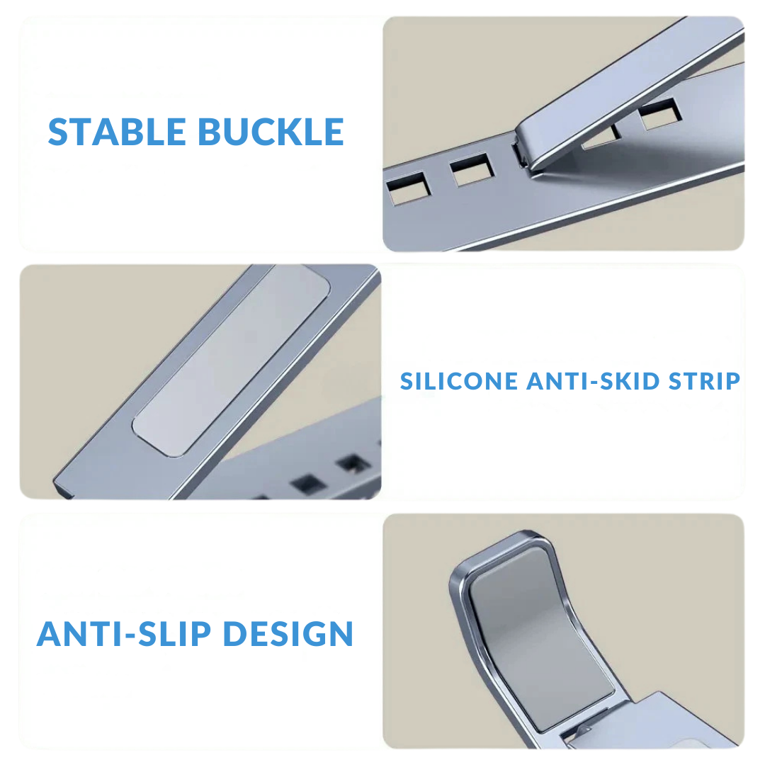 Adjustable Aluminum Laptop Stand for Ergonomic Height and Cooling 6