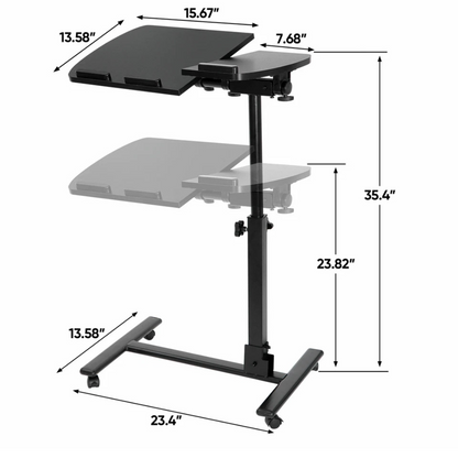 Adjustable Rolling Laptop Table with Mobile Design – Compact Height-Adjustable Laptop Desk for Home or Office 6