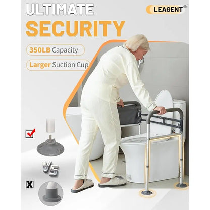 Adjustable Toilet Safety Rails for Seniors – Sturdy Support Frame with Tool-Free Installation, Lightweight Aluminum Design 2