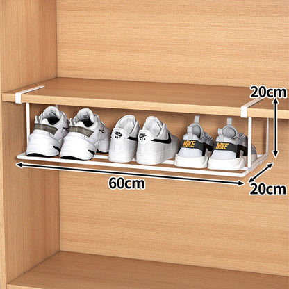 Adjustable Under Shelf Shoe Rack – Space-Saving Metal Storage Solution 4