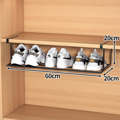 Adjustable Under Shelf Shoe Rack – Space-Saving Metal Storage Solution 5