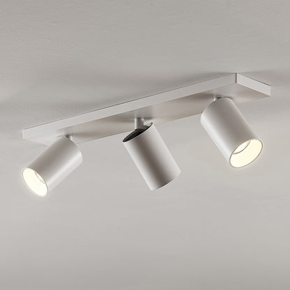 Adjustable White Aluminum Ceiling Spotlight Fixture with Three Rotating Lights 0